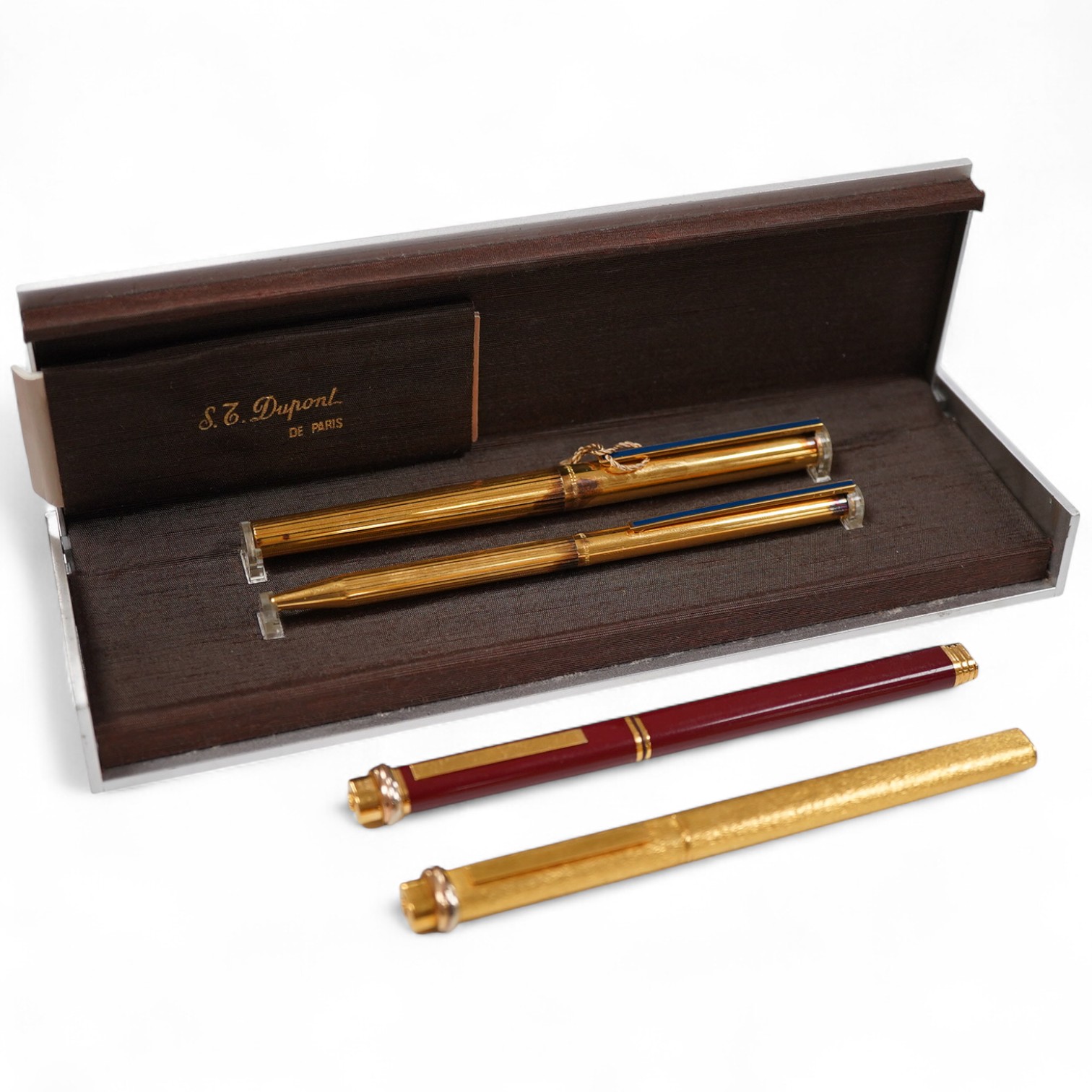 Cartier and Dupont pens and ball pens